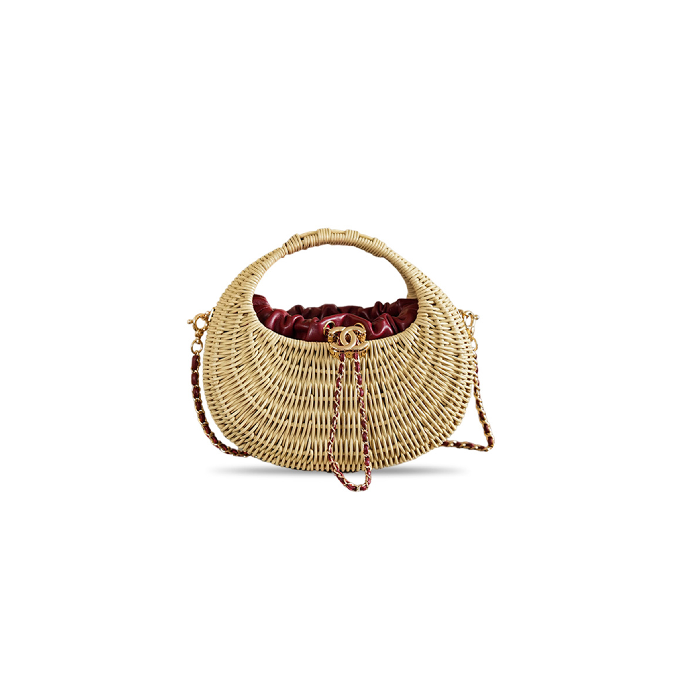 CHANEL MASTER WOVEN RATTAN CRESCENT BAG (25.5*23*14.5cm)